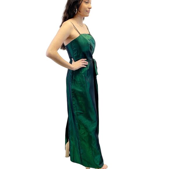 VTG 80s Alyce Design Womens 10 Emerald Green Gown Dress Formal Holiday Prom - Picture 3 of 13
